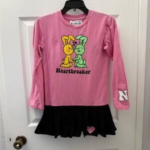 Pink and Black Kids Shirt with Bunny Design
